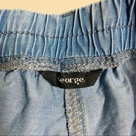 George L chambray cropped pants with elastic waist - Picture 3 of 7